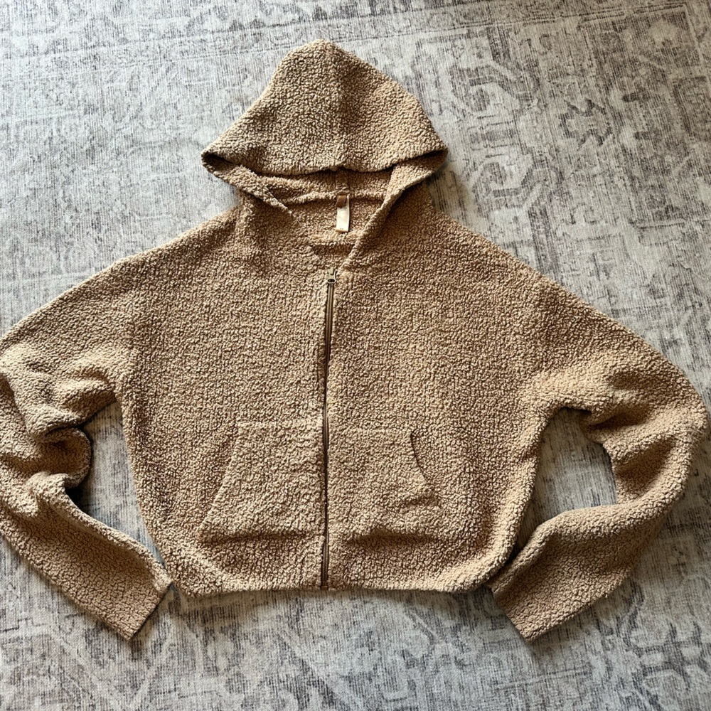 SKIMS Tan Hooded Sherpa Jacket